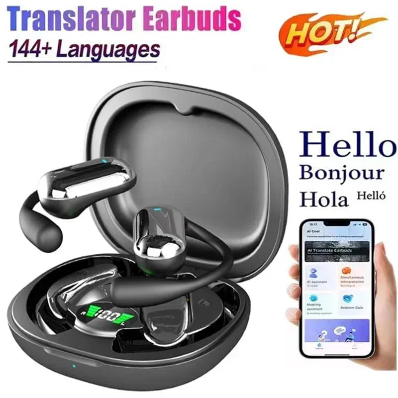 AI Translation Earbuds Real Time Translator Travel 2025 - Tophatter Daily Deals