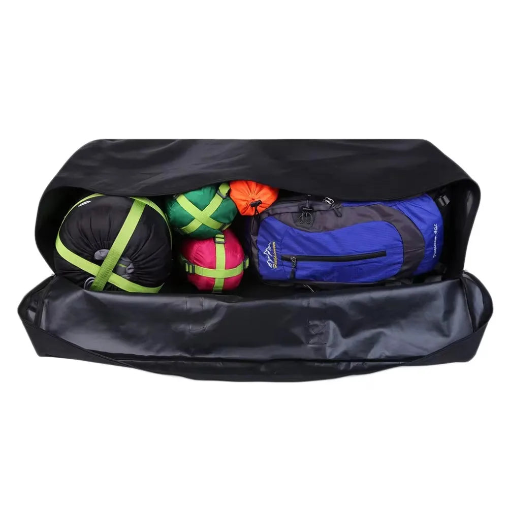 150L Foldable Travel Storage Bag Black Duffel Bags - Tophatter Daily Deals