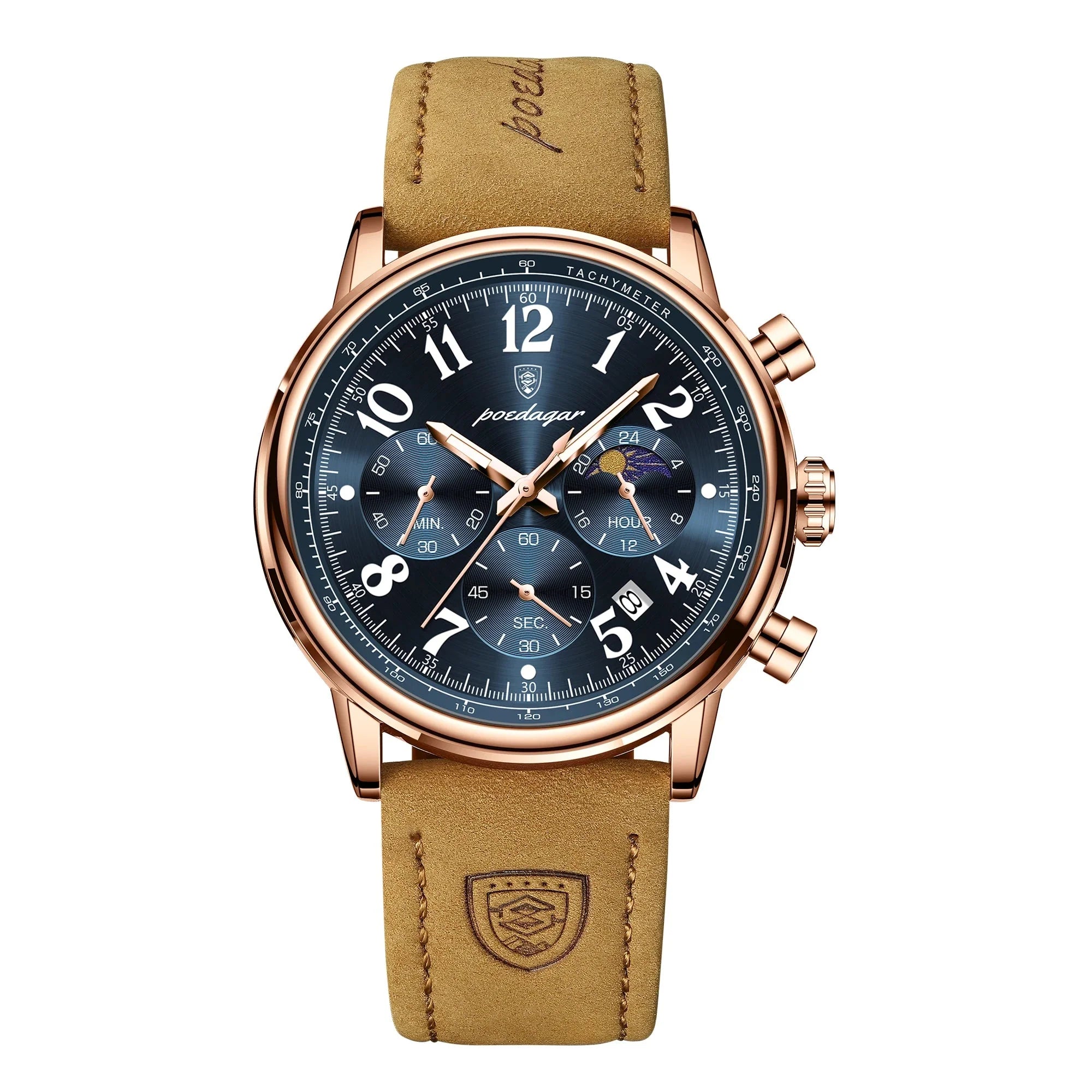 Military Chronograph Watch Nylon Strap Waterproof Fall 2025 808 RoseGold Blue L - Tophatter Daily Deals