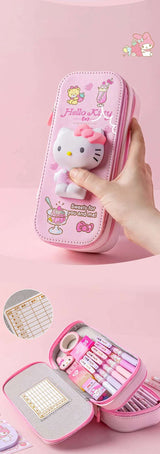 Sanrio Zipped Pencil Case Kawaii Hello Kitty Cinnamoroll My Melody Anime - Tophatter Daily Deals