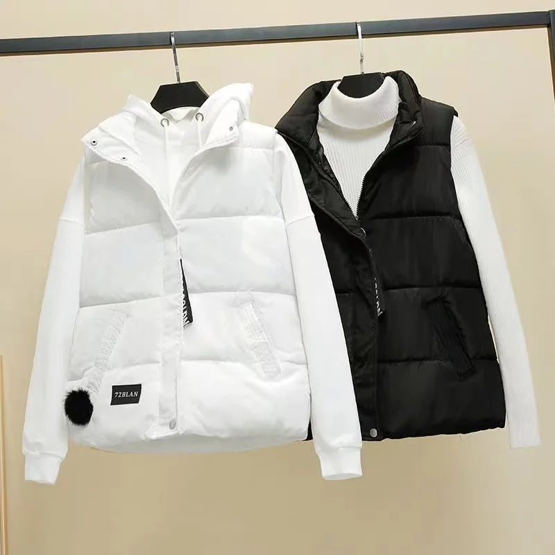 Warm Cozy Womens Puffer Vest - Boxy Short, Quilted, For Winter - Tophatter Daily Deals