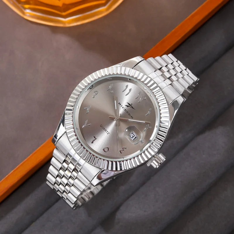 Men's Stainless Steel Date Watch Casual Business Style - Tophatter Daily Deals