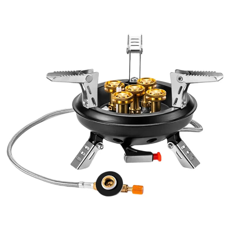 16000W High-Pressure Camping Gas Stove Black Camp Cooking - Tophatter Daily Deals