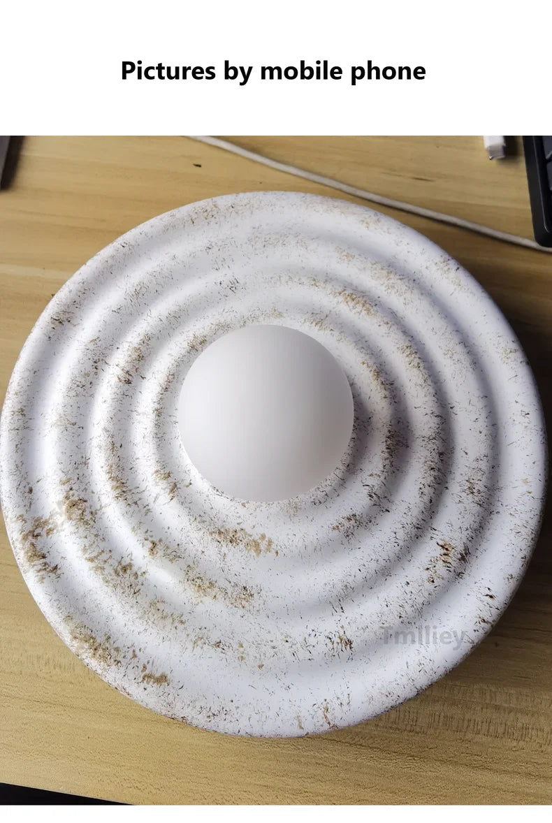 Japandi Wabi Sabi Round Wall Sconce Japanese Minimal LED Light - Tophatter Daily Deals