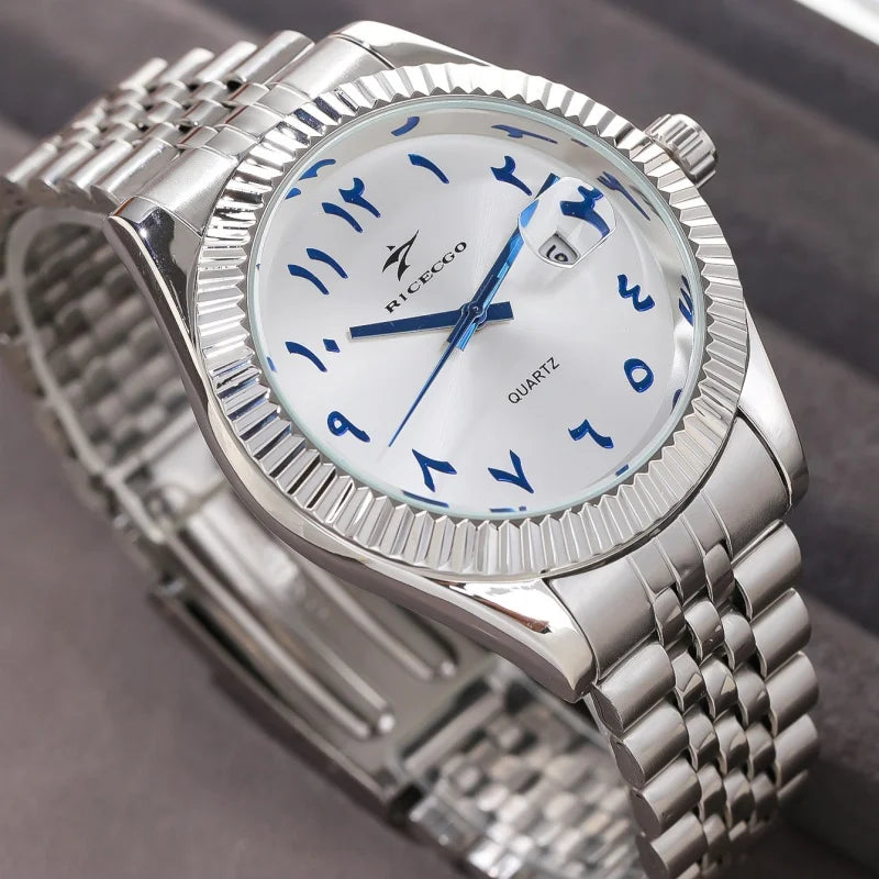 Men's Stainless Steel Date Watch Casual Business Style - Tophatter Daily Deals