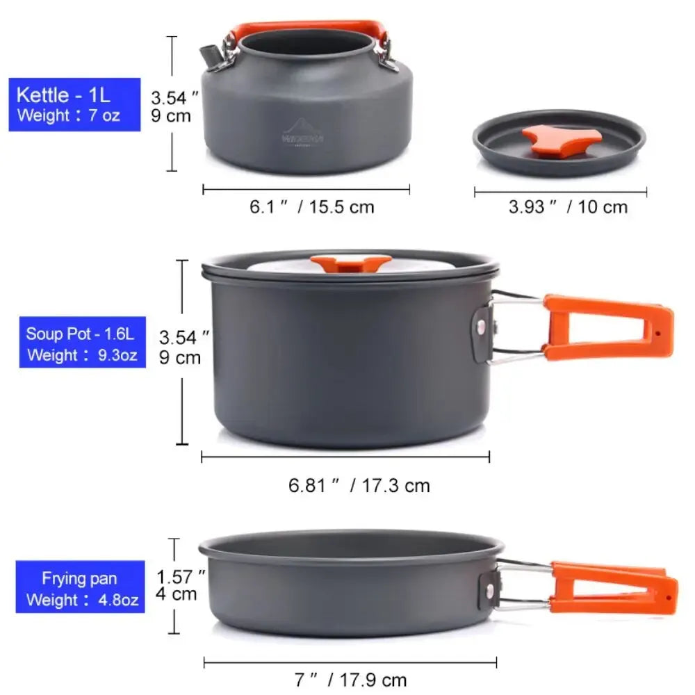 Camping Cookware Tableware Set Black Camp Cooking - Tophatter Daily Deals