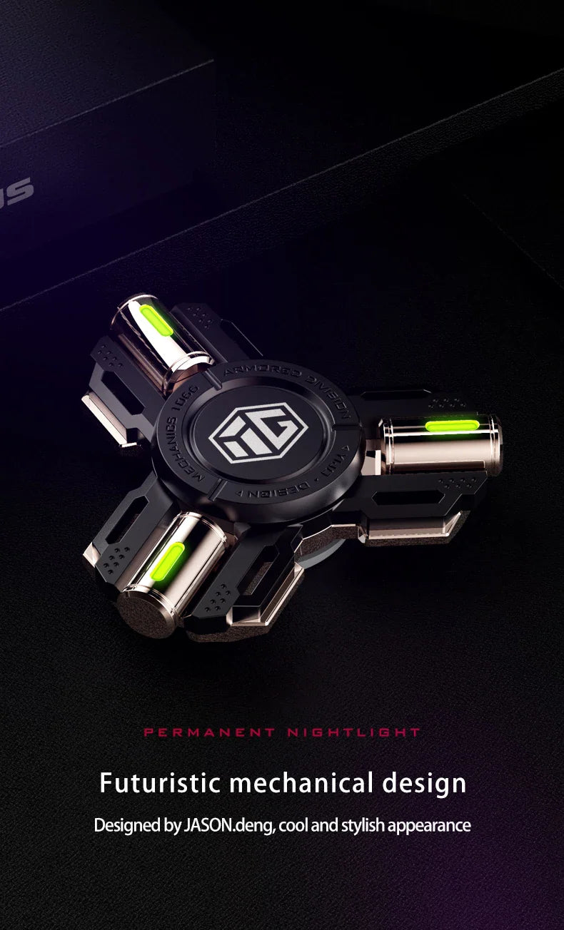 Glow Fidget Spinner Alloy EDC Long Spin Stress Relief - Tophatter Daily Deals