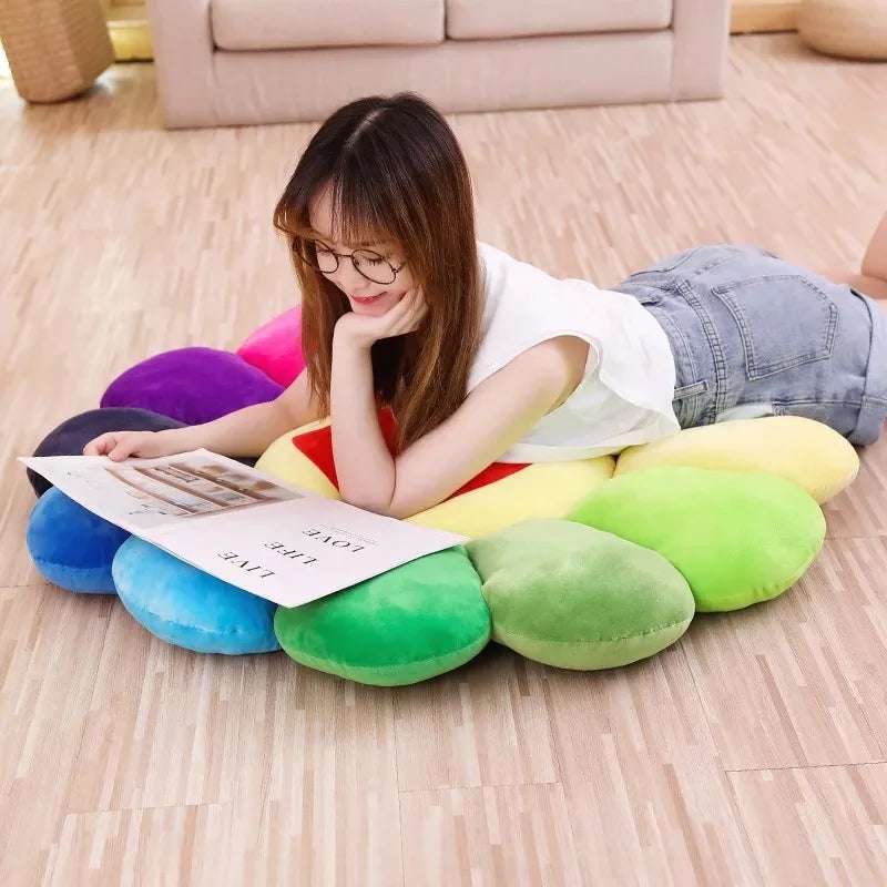 Japan Sunflower Face Plush Seat Cushion Rainbow Flower Flowers - Tophatter Daily Deals