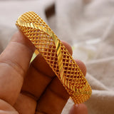 Gold Plated Bangles Luxury Arabic Wedding Bracelet style2 58-60mm - Tophatter Daily Deals