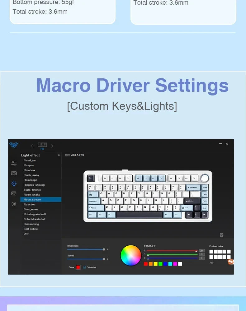AULA F75 Compact 75 Percent Mechanical Gaming Keyboard RGB - Tophatter Daily Deals