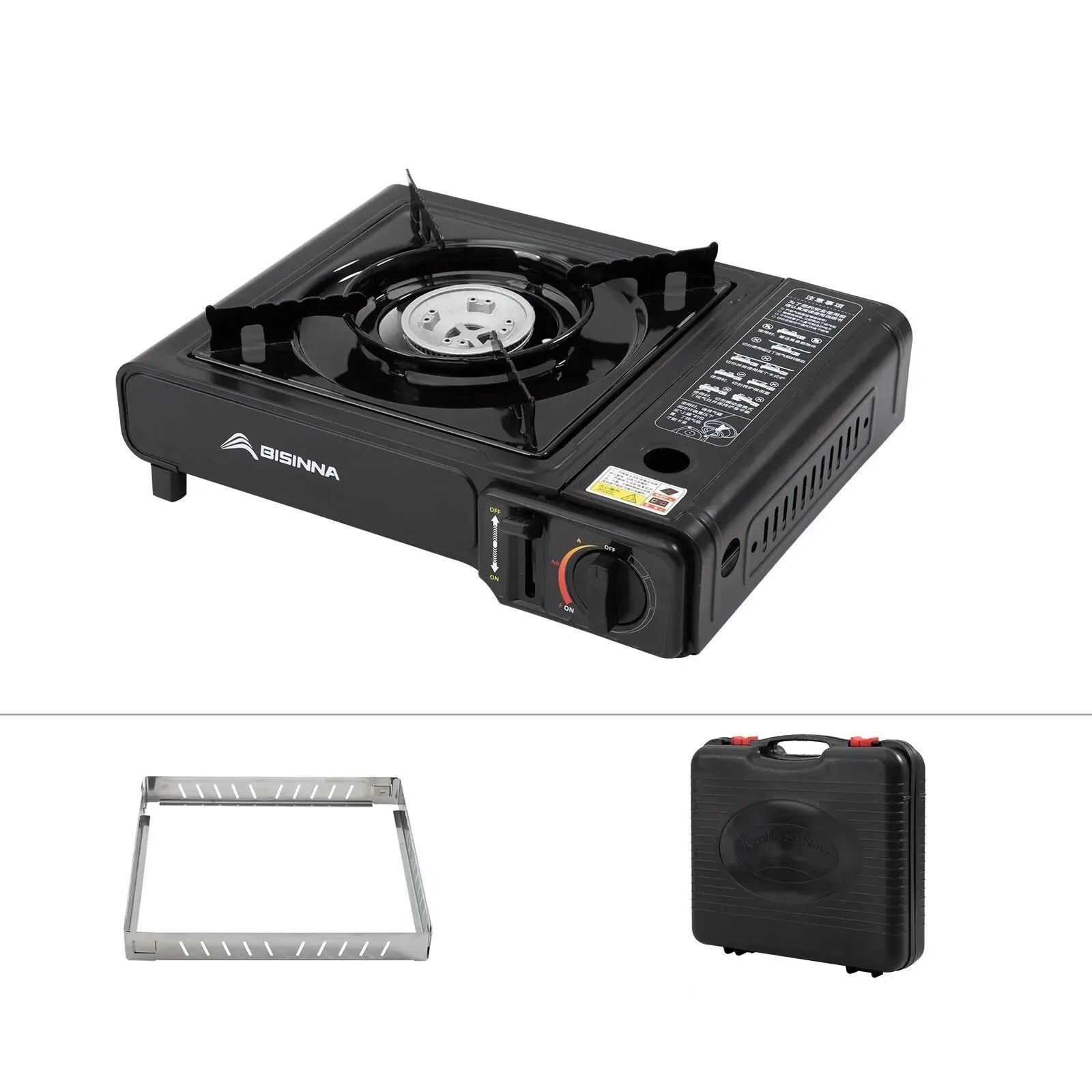 2900W Camping Cassette Stove Black Camp Cooking - Tophatter Daily Deals