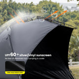 3–4 Person One-Touch Camping Tent Silver Coated Black Tents - Tophatter Daily Deals