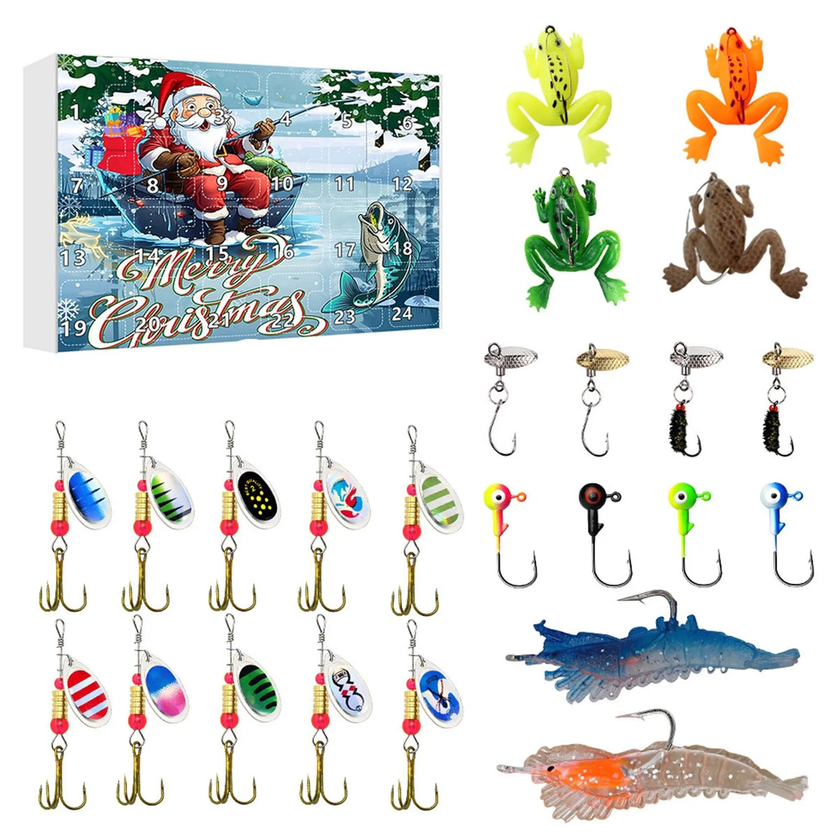 Fishing Advent Calendar 24-Day Christmas Countdown Kit - Tophatter Daily Deals