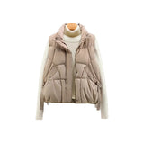 Warm Women's Puffer Vest - Quilted High Collar, Polyester - Tophatter Daily Deals