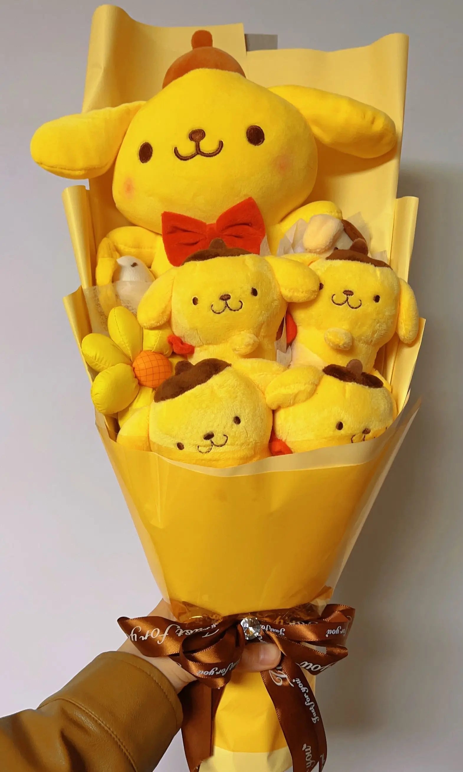 Sanrio Kawaii Plush Bouquet Cute Soft Stuffed Toys PomPomPurin Flowers - Tophatter Daily Deals