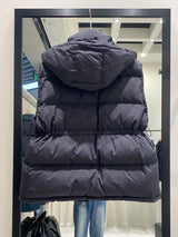 Lightweight Relaxed Women Down Vest - Hooded, Down, Winter - Tophatter Daily Deals