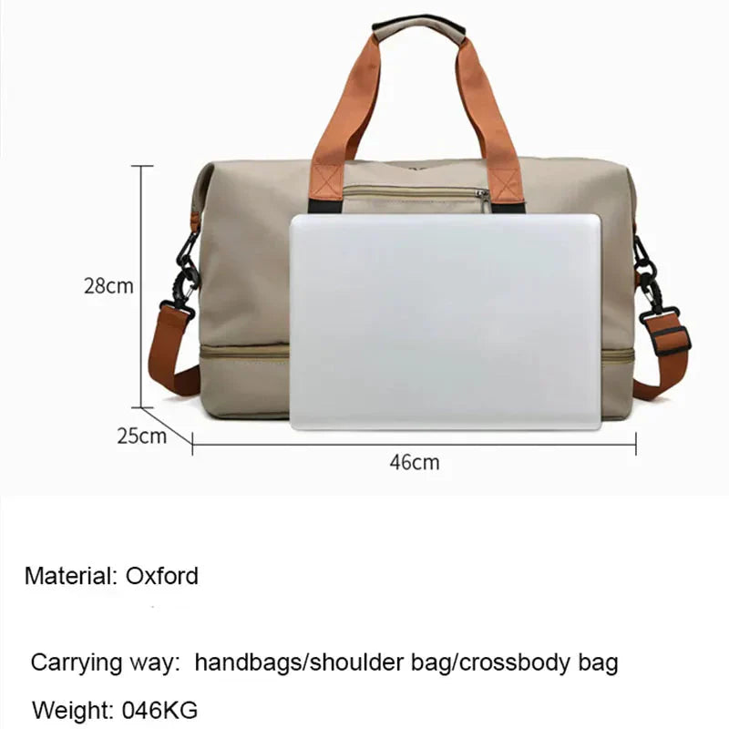 Nylon Travel Gym Duffel Bag Khaki Duffel Bags - Tophatter Daily Deals