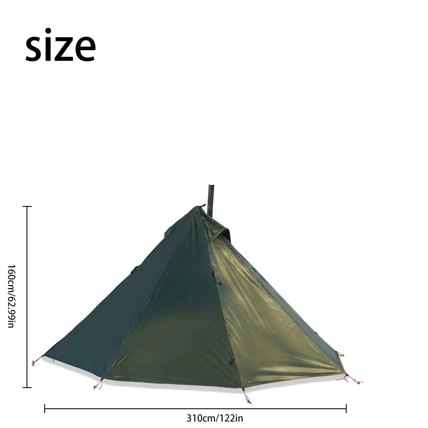 Tipi Hot Tent with Chimney Window Bushcraft Green Tents - Tophatter Daily Deals