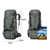 75L Camping Backpack Waterproof Rucksack Green Backpacks - Tophatter Daily Deals