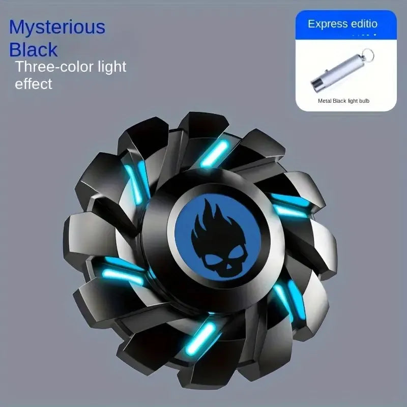 Luminous Fidget Spinner Metal EDC Toy Rainbow Durable LED Black basic version - Tophatter Daily Deals
