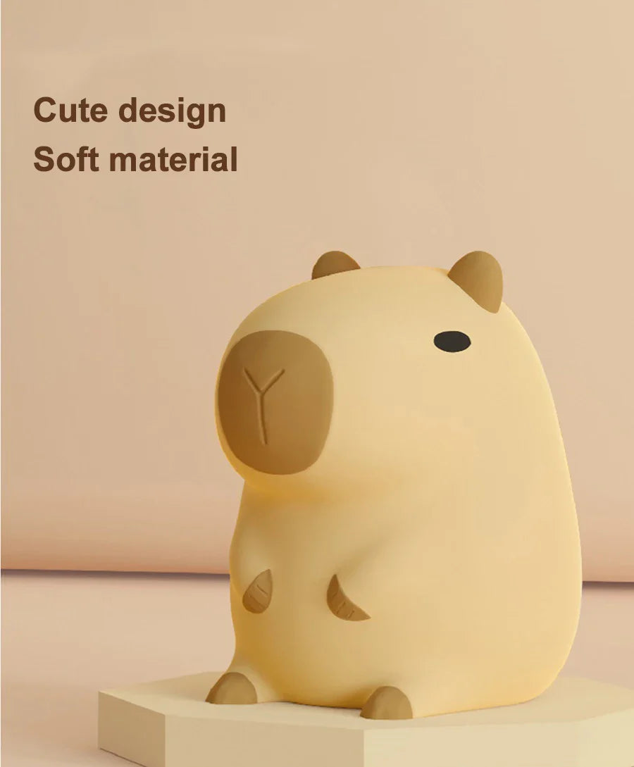 Capybara Silicone Night Light USB Rechargeable Timing Dimming Animals - Tophatter Daily Deals