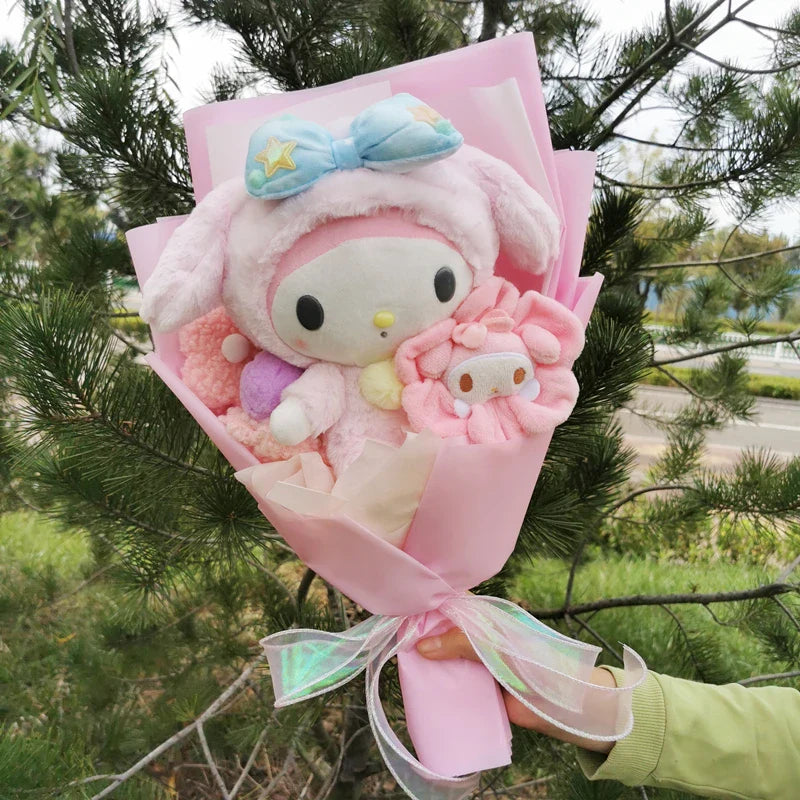 Sanrio Kuromi Cinnamoroll My Melody Hello Kitty Plush Bouquet My Melody (Pink) Flowers - Tophatter Daily Deals