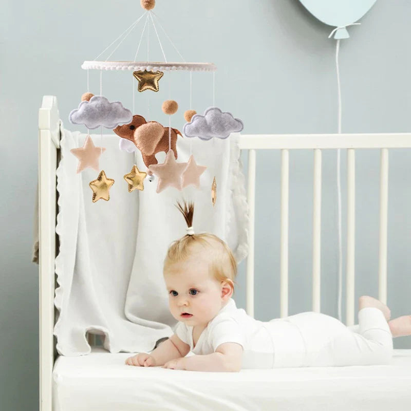 Wooden Felt Animal Crib Mobile With Soothing Calming Music - Tophatter Daily Deals