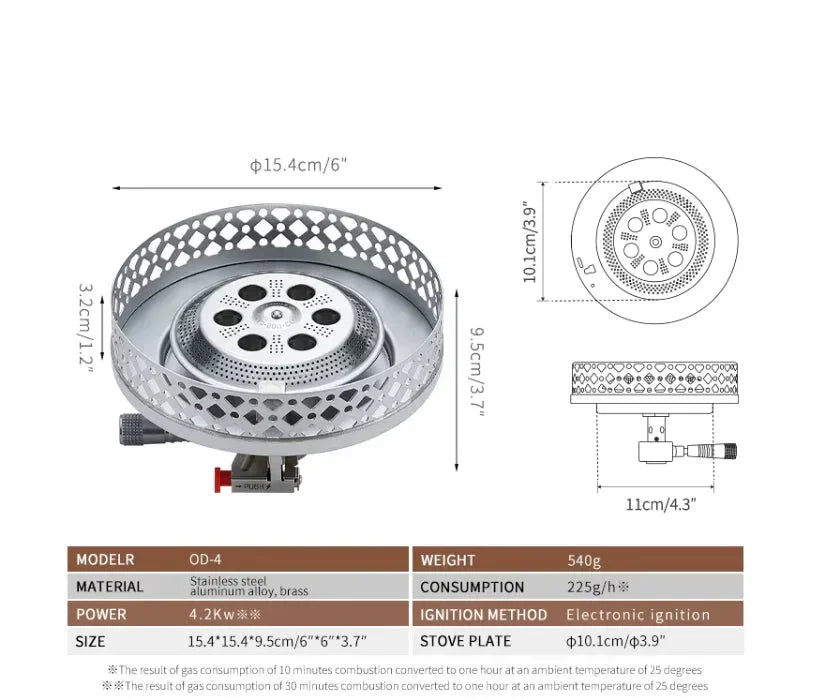 Camping Gas Stove 4.2KW Backpacking Silver Camp Cooking - Tophatter Daily Deals