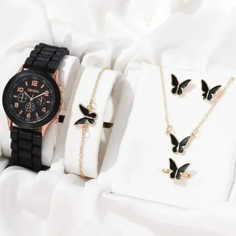 Womens Watch Jewelry Bracelet Ring Set (BK-HD) Apparel & Accessories > Jewelry > Jewelry Sets - Tophatter Daily Deals