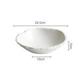 White Porcelain Rock Edge Soup Bowl Modern Tableware A 12inch - Tophatter Daily Deals