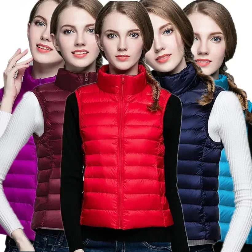 Lightweight Women's Sleeveless Vest - Quilted Nylon, Warm - Tophatter Daily Deals