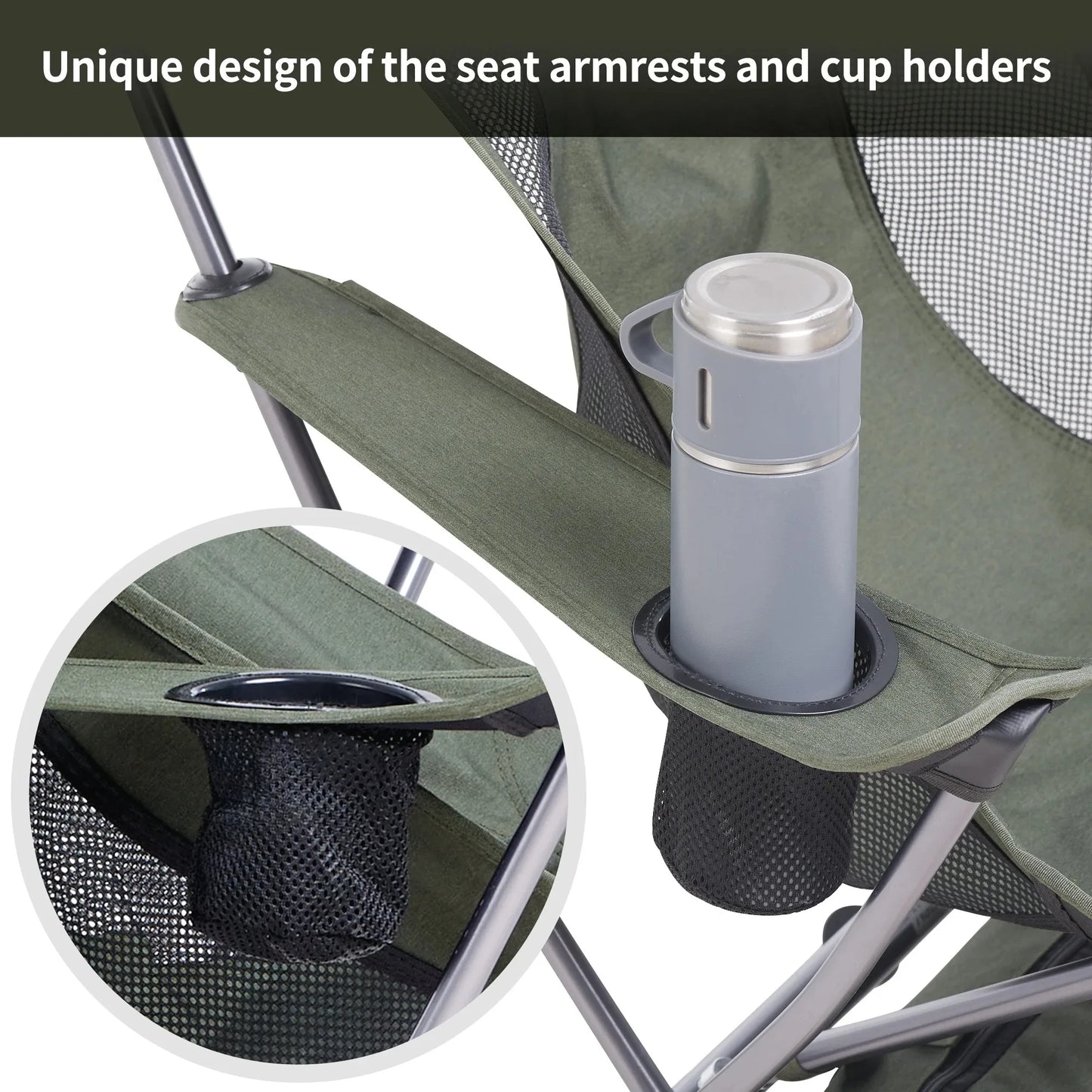 Ultralight Folding Camping Chair Widened Green Camp Furniture - Tophatter Daily Deals