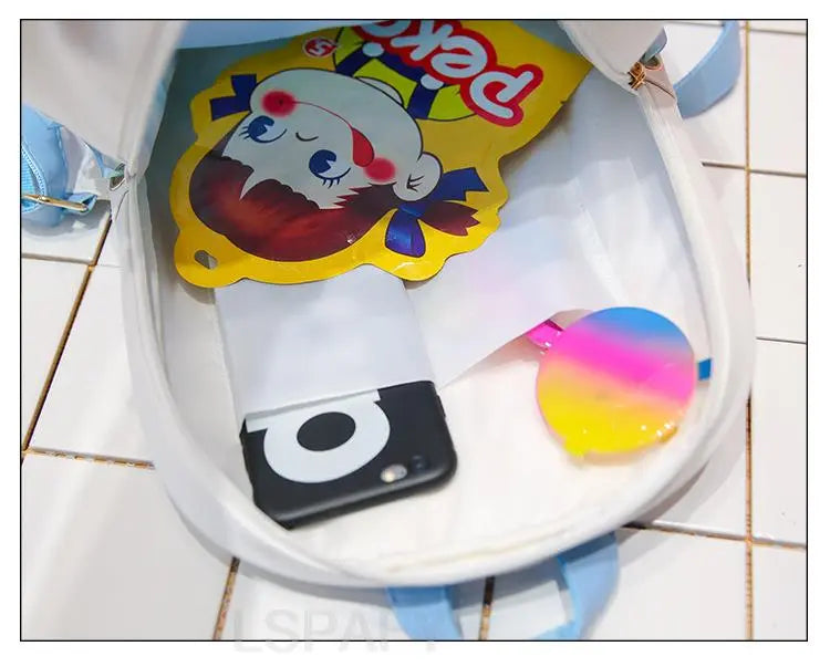 Clear Transparent Bow School Backpack Rucksack Japanese School Mythical - Tophatter Daily Deals