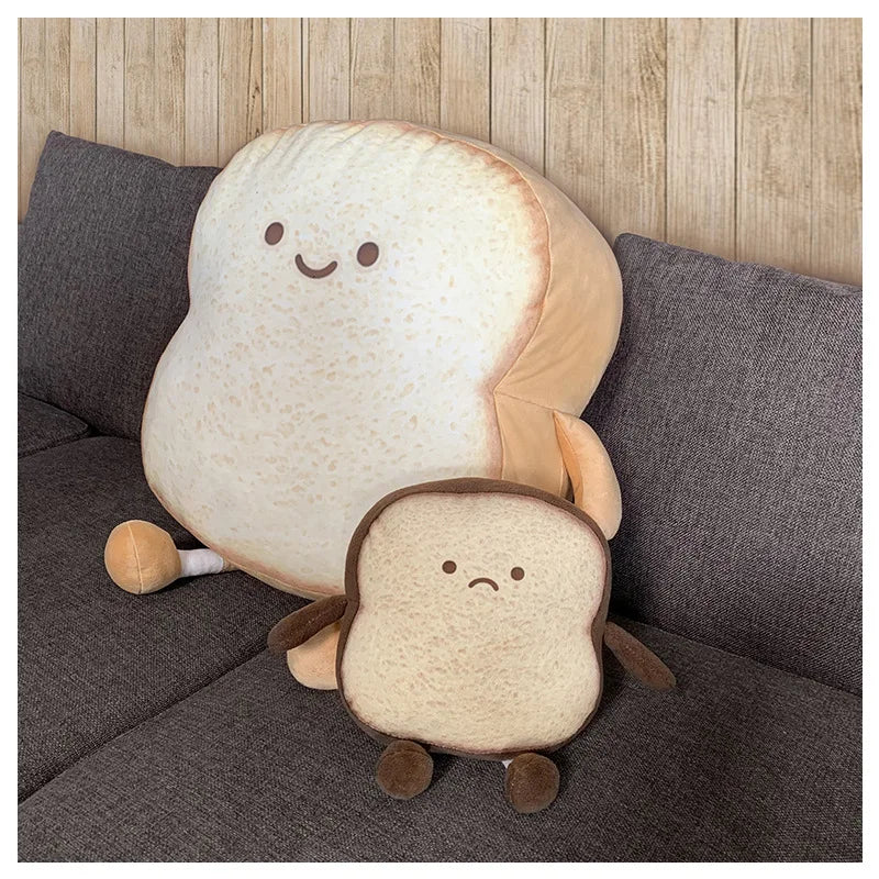 Happy and Sad Face Toast Bread Plushie Food - Tophatter Daily Deals