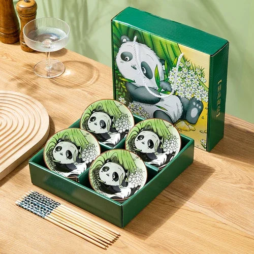Japanese Hand Painted Ceramic Bowl Set With Chopsticks A- 4bowl 4chopsticks - Tophatter Daily Deals