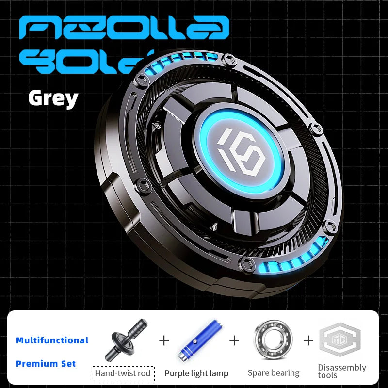EDC Fidget Spinner Metal Luminous Push Card Coin Stress Toy Gray B - Tophatter Daily Deals