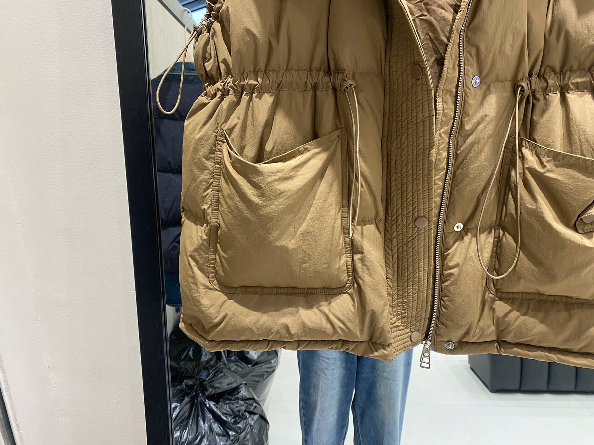 Lightweight Relaxed Women Down Vest - Hooded, Down, Winter - Tophatter Daily Deals