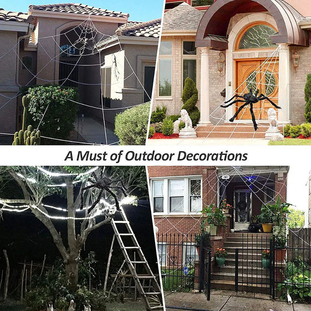 Halloween Spider Web Triangle Lawn Decor 2025 Haunted Prop - Tophatter Daily Deals