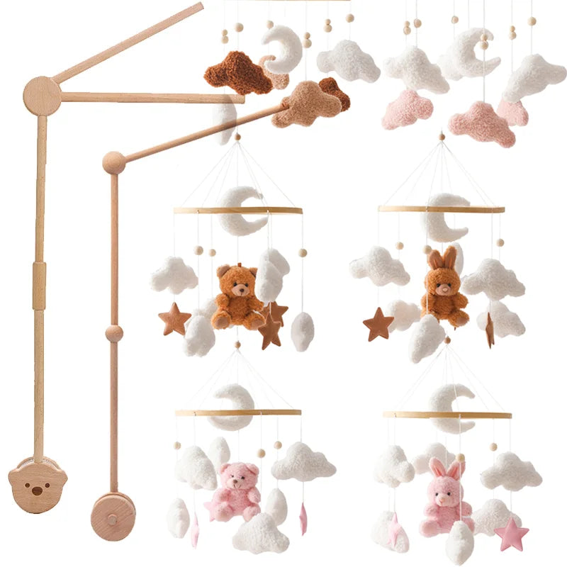 Baby Crib Mobile Wooden Nursery Newborn Sensory Toys - Tophatter Daily Deals