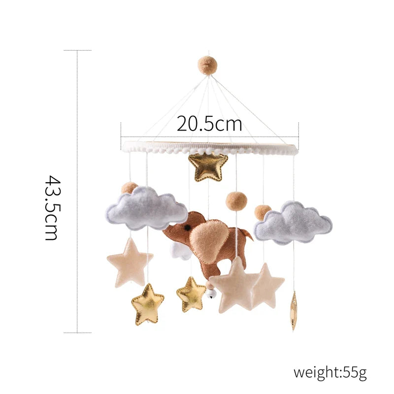 Wooden Felt Animal Crib Mobile With Soothing Calming Music - Tophatter Daily Deals