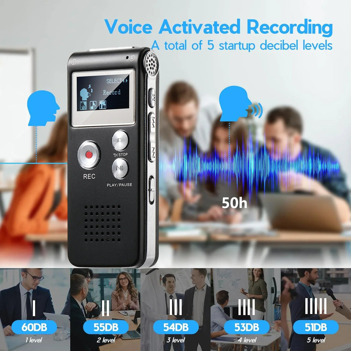Voice Recorder Voice Activated Mini Recorder for Lectures - Tophatter Daily Deals