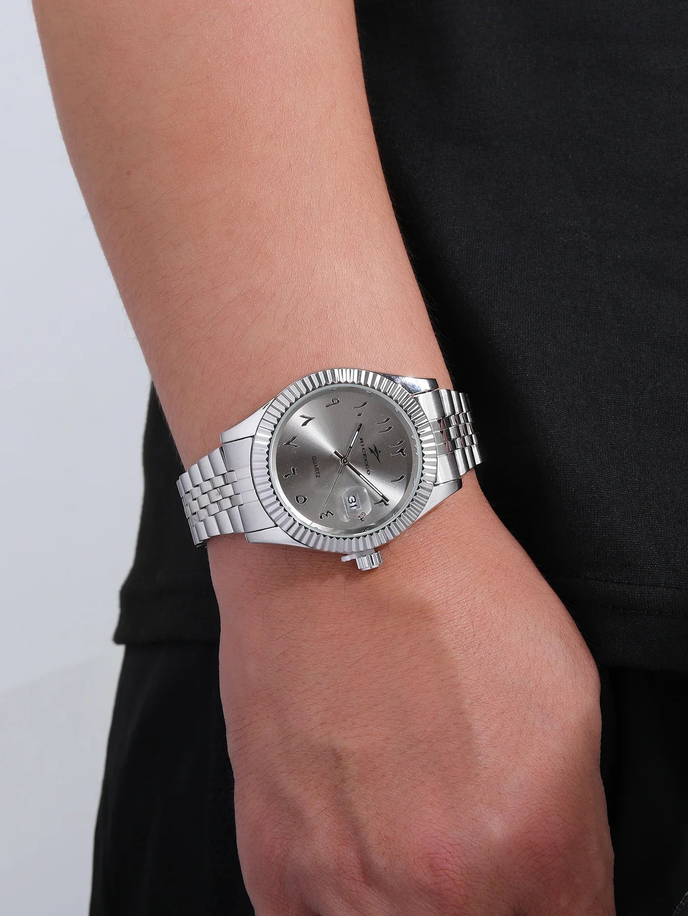 Men's Stainless Steel Date Watch Casual Business Style - Tophatter Daily Deals