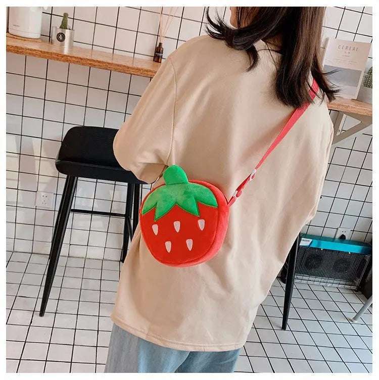Red Strawberry Crossbody Bag Gold Chain Fruit - Tophatter Daily Deals