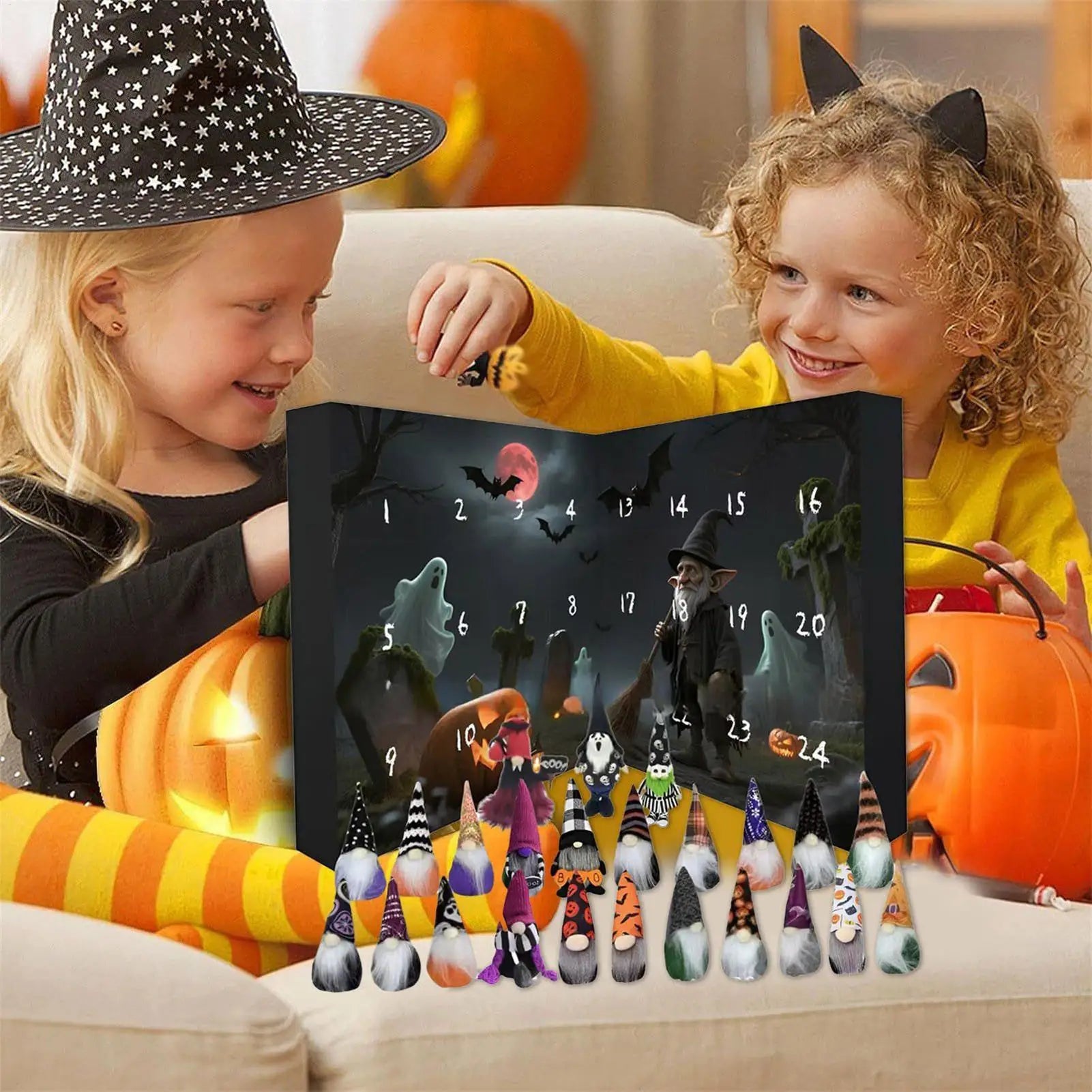 Gnome Countdown Calendar 24 Day Halloween Decor 2025 - Tophatter Daily Deals