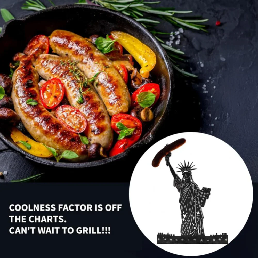 BBQ Accessory Portable Camping Hot Dog Grill Holder Rust-proof Sausage Stand Rack for Funny Bbq Heat-resistant Outdoor Sausage - Tophatter Daily Deals