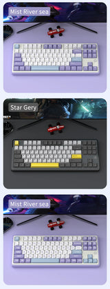 Mechanical Keyboard 87 Key Tri Mode RGB Hot Swappable - Tophatter Daily Deals