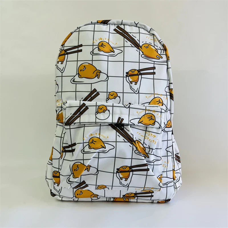 Sanrio Gudetama White Backpack Rucksack Schoolbags Travel Lazy Egg Food - Tophatter Daily Deals