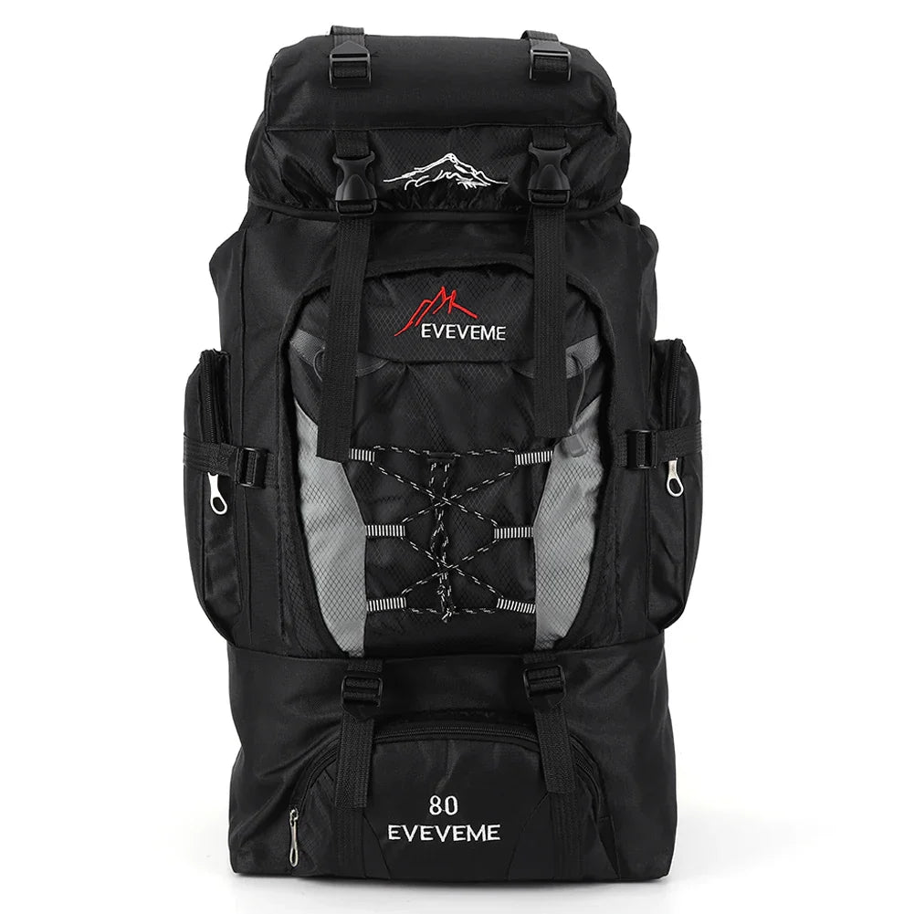 80L Travel Backpack Waterproof Outdoor Pack Black Backpacks - Tophatter Daily Deals