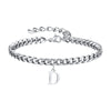 Initials Cuban Link Bracelet Stainless Steel Adjustable D - Tophatter Daily Deals