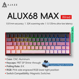 Mechanical Keyboard Sixty Mini Wireless ARGB Magnetic Hall ALUX68 MAX-Pink - Tophatter Daily Deals